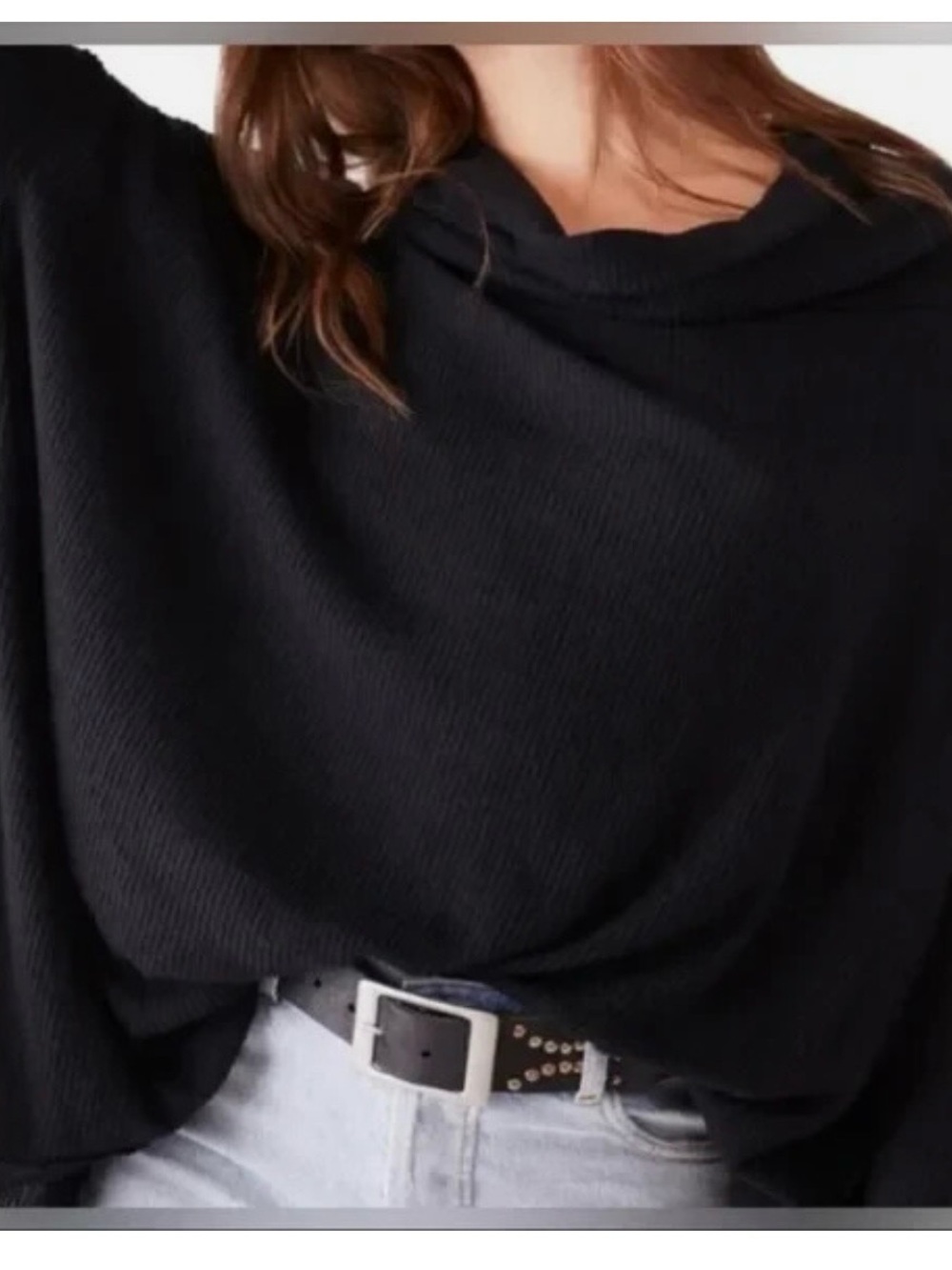 **Burgundy Free People Juicy Long Sleeve Thermal Top